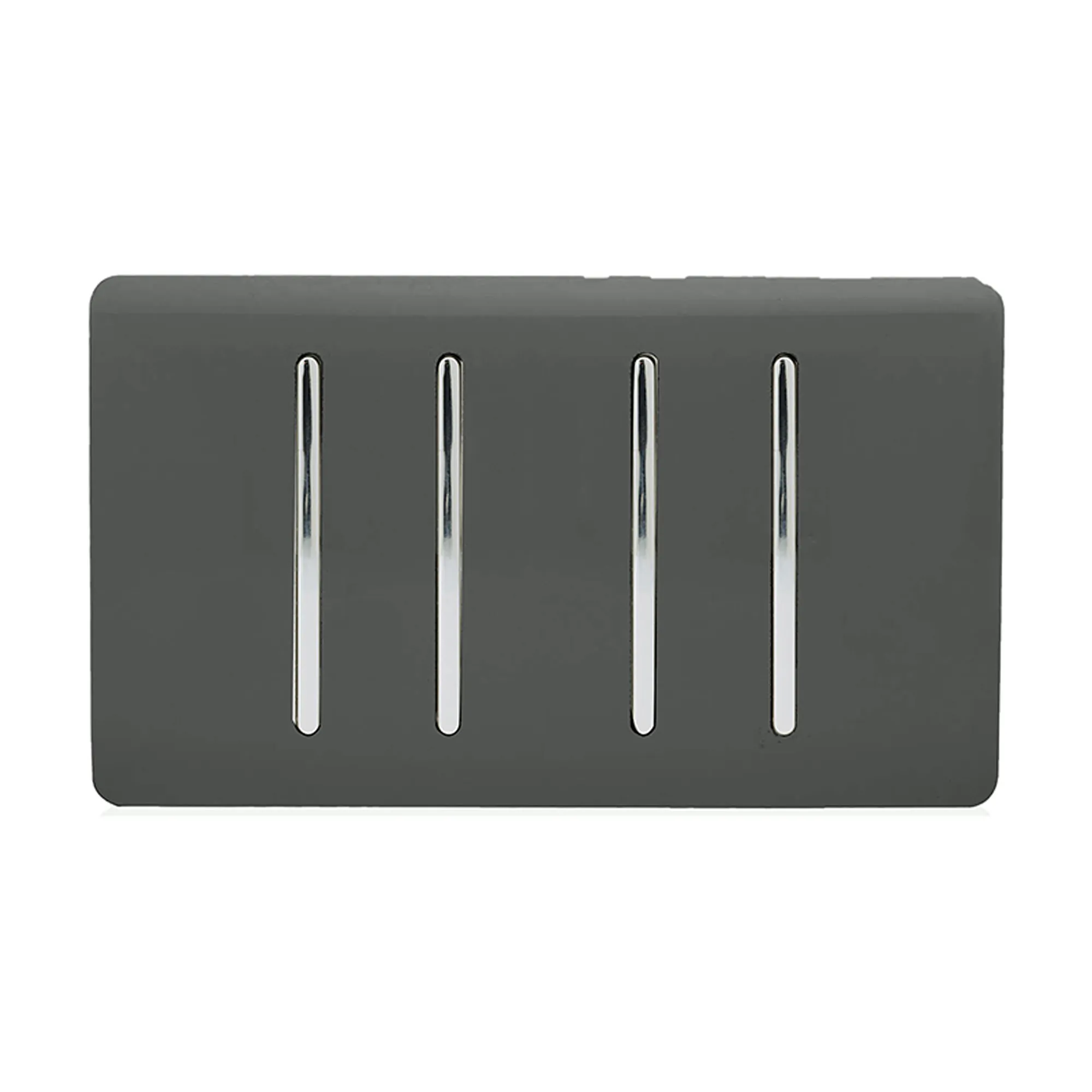 ART-SS44CH  4 Gang 2 Way 10 Amp Rocker Twin Plate Charcoal